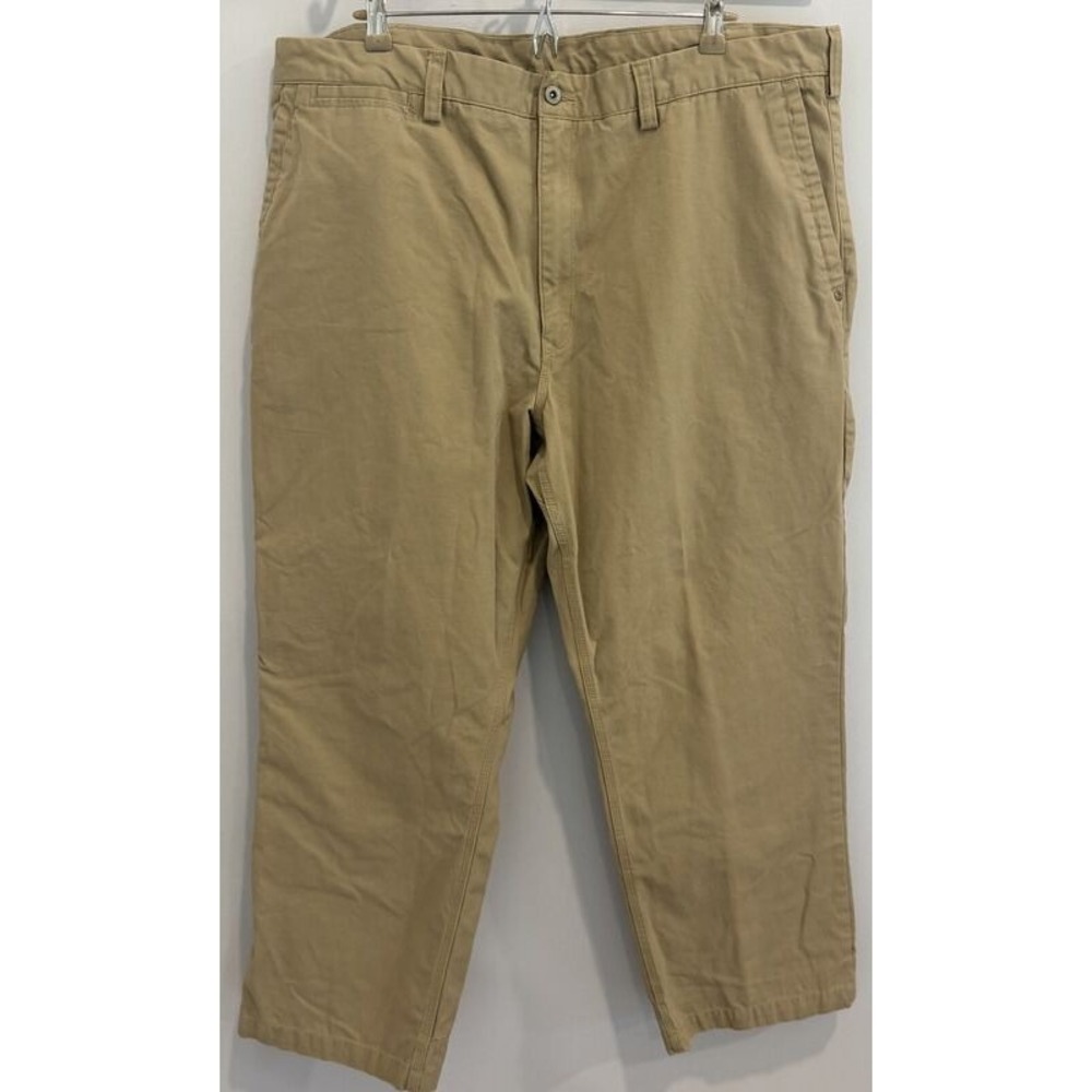 Duluth Trading Company Mens Ballroom Khaki Pants Cotton‎ Tan Size 44 x 30
